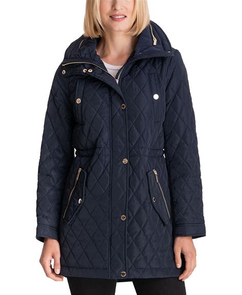 macys jacket women michael kors navy|Michael Kors ladies padded coats.